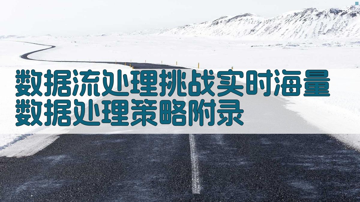 数据流处理挑战实时海量数据处理策略 · 附录 图4